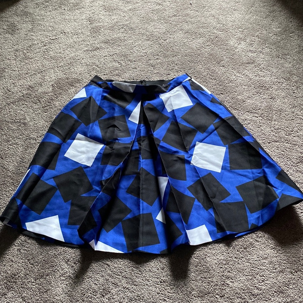 Lane Bryant Abstract Skirt SIZE 18 Blue Black White Geometric Print